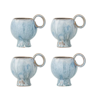 Mok aardewerk blauw Avonlea - set van 4 van Bloomingville, duidelijk als hoofdfoto afgebeeld
