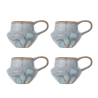 Mok aardewerk blauw Bessie - 4 stuks van Bloomingville, duidelijk als hoofdfoto afgebeeld