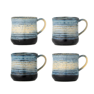 Mok aardewerk blauw Deana - set van 4 van Bloomingville, duidelijk als hoofdfoto afgebeeld