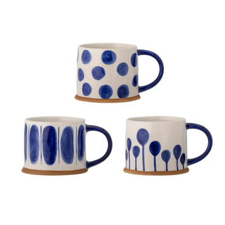 Mok aardewerk blauw Linora - set van 3 van Bloomingville, duidelijk als hoofdfoto afgebeeld