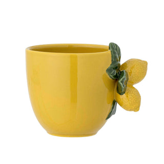 Mok aardewerk geel Limone van Bloomingville, aan de achterzijde met afwerking zichtbaar