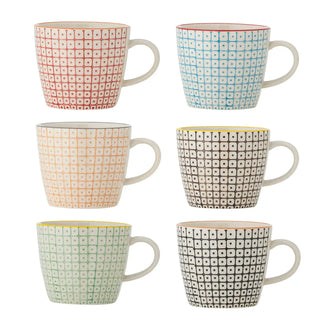 Mok aardewerk multi Carla - set van 6 van Bloomingville, duidelijk als hoofdfoto afgebeeld