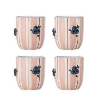Mok aardewerk roze Carry - 4 stuks van Bloomingville, duidelijk als hoofdfoto afgebeeld