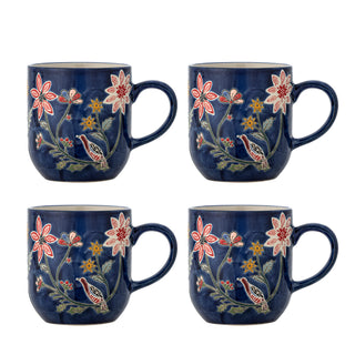 Mokkenset Meredith blauw - 4 stuks van Bloomingville, duidelijk als hoofdfoto afgebeeld