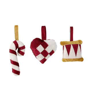 Ornament polyester rood Velua van Bloomingville, duidelijk als hoofdfoto afgebeeld