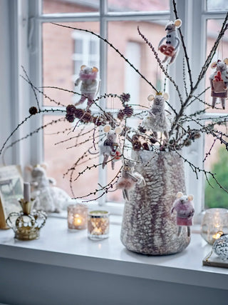Ornament wol naturel Peo 12cm - set van 3 van Bloomingville, in een gestileerde productopstelling