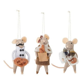 Ornament wol naturel Peo 12cm - set van 3 van Bloomingville, duidelijk als hoofdfoto afgebeeld