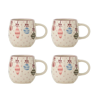 Set van vier Ornamentia aardewerken mokken van Bloomingville
