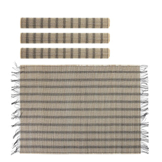 Placemat bamboe zwart Mendo - 4 stuks van Bloomingville, vanuit een aanvullend productaanzicht