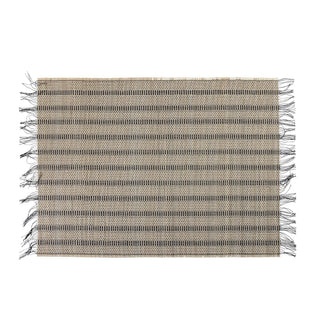 Placemat bamboe zwart Mendo - 4 stuks van Bloomingville, duidelijk als hoofdfoto afgebeeld