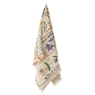 Plaid Chigo groen 150x130cm van Bloomingville, schuin bekeken met vorm en afwerking zichtbaar