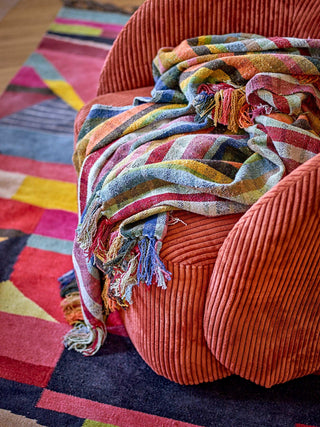 Plaid Elmy oranje 160x130cm van Bloomingville, in een gestileerde detailopstelling