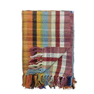Plaid Elmy oranje 160x130cm van Bloomingville, duidelijk als hoofdfoto afgebeeld