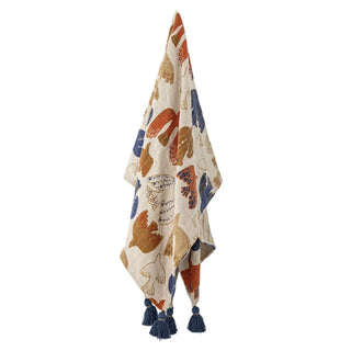 Plaid gerecycled katoen bruin Anniversary 130x160cm van Bloomingville, aan de achterzijde met afwerking zichtbaar