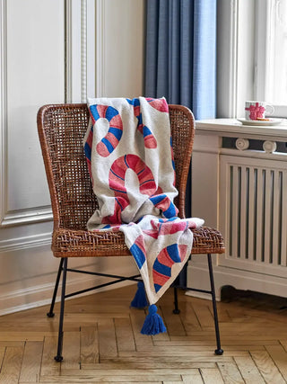 Plaid gerecycled katoen multi Candice 130x160cm van Bloomingville, toegepast in een sfeervolle interieursetting
