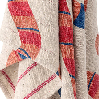 Plaid gerecycled katoen multi Candice 130x160cm van Bloomingville, toegepast in een stijlvolle woonkamer