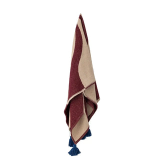 Plaid gerecycled katoen multi Cimmi 130x160cm van Bloomingville, uitgevouwen met patroon en formaat duidelijk zichtbaar