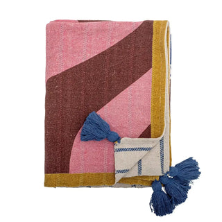 Plaid gerecycled katoen multi Remy 130x160cm van Bloomingville, duidelijk als hoofdfoto afgebeeld