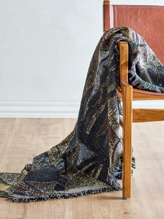 Plaid gerecycled katoen Rahul - 130x160cm van Bloomingville, toegepast in een sfeervolle interieursetting
