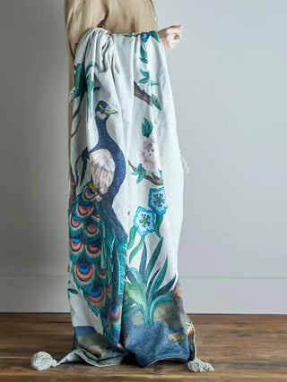 Plaid groen Peacock 130x160cm van Bloomingville, toegepast in een sfeervolle interieursetting