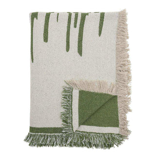 Plaid Haxby groen 160x130cm van Bloomingville, vrijstaand en duidelijk afgebeeld