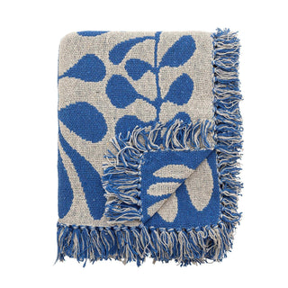 Plaid Nevine blauw 160x130cm van Bloomingville, duidelijk als hoofdfoto afgebeeld