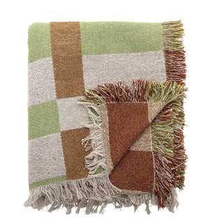 Plaid ruit gerecycled katoen Galvin 130x160cm van Bloomingville, duidelijk als hoofdfoto afgebeeld