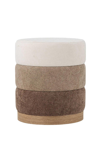 Poef polyester bruin Bilbao 40cm van Bloomingville, duidelijk als hoofdfoto afgebeeld