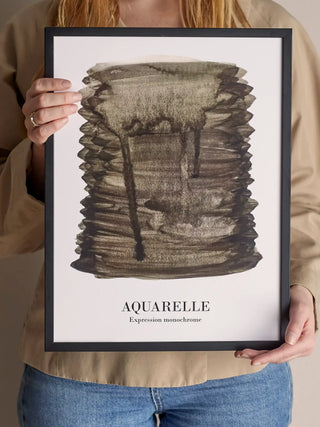Poster zwart Ravenna 32x42cm van Bloomingville, toegepast in een sfeervolle interieursetting