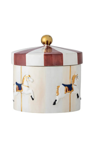 Pot aardewerk rood Merry-go-round 19cm van Bloomingville, aan de achterzijde met afwerking zichtbaar