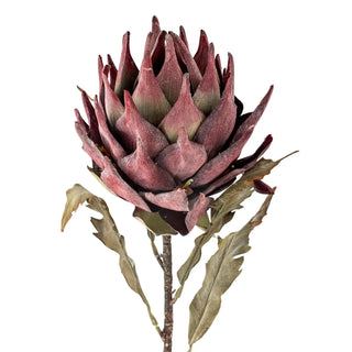 Protea kunstbloem paars van Bloomingville, met materiaal en structuur van dichtbij zichtbaar