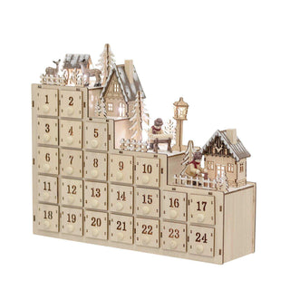 Richie advent kalender naturel van Bloomingville, schuin bekeken met vorm en afwerking zichtbaar