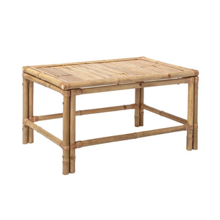 Salontafel bamboe nature Sole 60x90cm van Bloomingville, schuin van voren met vorm en constructie zichtbaar