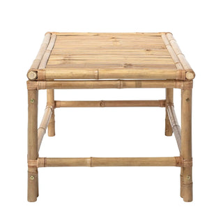 Salontafel bamboe nature Sole 60x90cm van Bloomingville, van opzij met verhoudingen en constructie zichtbaar