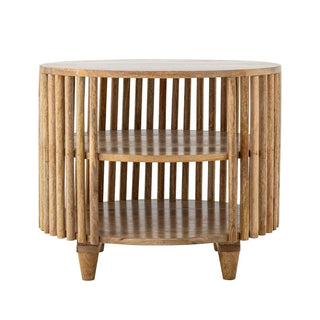Salontafel mangohout Sali rond 60cm van Bloomingville, van bovenaf met vorm en indeling zichtbaar