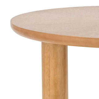 Salontafel rubberwood nature Noma 60cm van Bloomingville, van opzij met verhoudingen en constructie zichtbaar