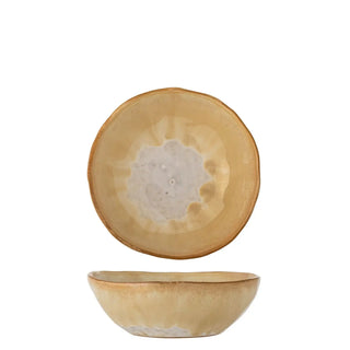 Schaal aardewerk beige nara 13cm van Bloomingville, van opzij met vorm en constructie zichtbaar
