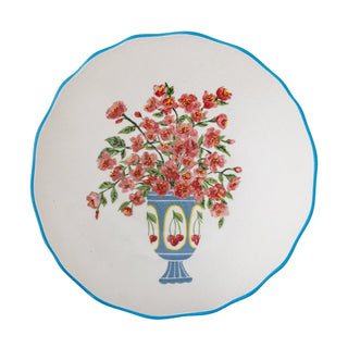 Schaal aardewerk blauw Dorothy 28cm van Bloomingville, van bovenaf met vorm en indeling zichtbaar
