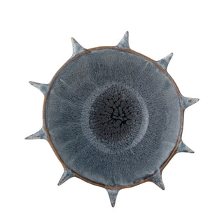 Schaal aardewerk blauw Edie 22cm van Bloomingville, van bovenaf met vorm en indeling zichtbaar