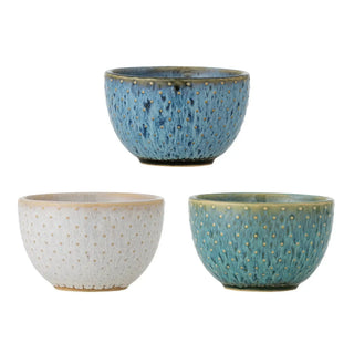 Schaal aardewerk blauw Harriet - set van 3 van Bloomingville, duidelijk als hoofdfoto afgebeeld