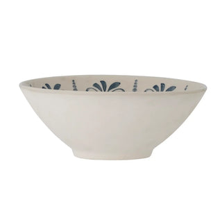 Schaal aardewerk blauw Heikki 26cm van Bloomingville, van bovenaf met vorm en indeling zichtbaar