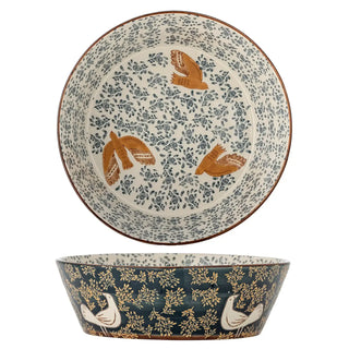 Schaal aardewerk blauw Hezha 28cm van Bloomingville, duidelijk als hoofdfoto afgebeeld