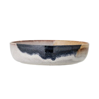 Schaal aardewerk blauw Jules 25cm van Bloomingville, met materiaal en structuur van dichtbij zichtbaar