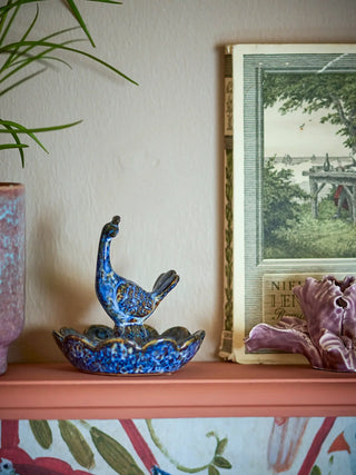 Schaal aardewerk blauw Kali 9cm van Bloomingville, toegepast in een sfeervolle interieursetting