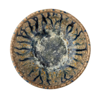 Schaal aardewerk blauw Milani 14cm van Bloomingville, aan de achterzijde met afwerking zichtbaar