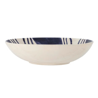Schaal aardewerk blauw shama 33cm van Bloomingville, aan de achterzijde met afwerking zichtbaar