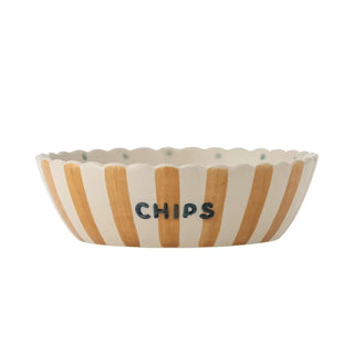 Schaal aardewerk chips geel 24cm van Bloomingville, vanuit een aanvullend productaanzicht