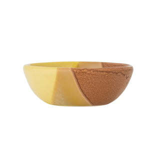 Schaal aardewerk geel Paula 16cm van Bloomingville, aan de achterzijde met afwerking zichtbaar