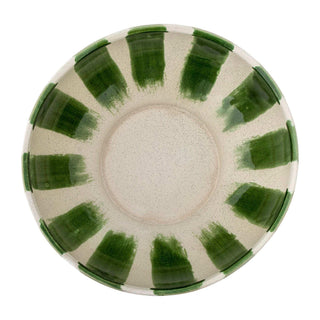 Schaal aardewerk groen Shakti 26cm van Bloomingville, van dichtbij met materiaal en afwerking zichtbaar