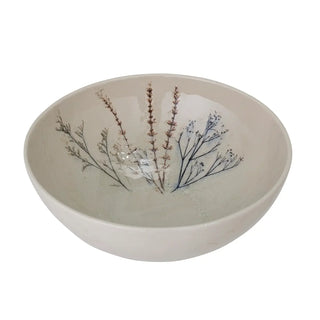 Schaal aardewerk nature Bea 30cm van Bloomingville, van bovenaf met vorm en indeling zichtbaar